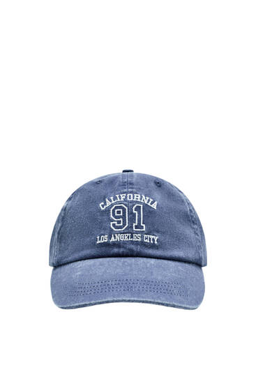 Cappello blu délavé California