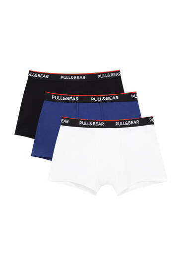 Pack of 3 boxers with logo on the waistband