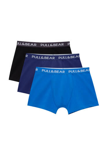 3-pack of blue and black boxers