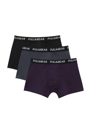 Three-pack of boxers with violet pair