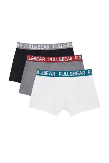 Three-pack of coloured boxers with contrast waistband