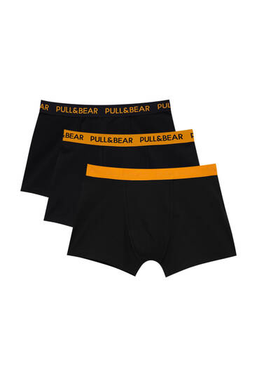 3-pack of black and orange boxers