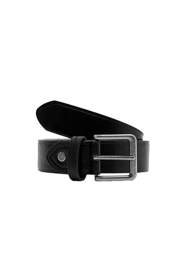 Basic black faux leather belt