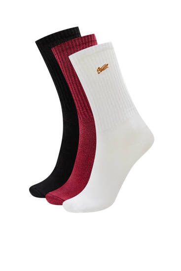 Balení 3 párů jednobarevných vysokých ponožek STWD