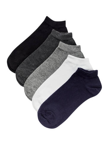 Pack of 5 cotton ankle socks