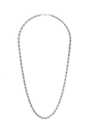Komplet ogrlice oblika užeta i narukvice srebrne boje