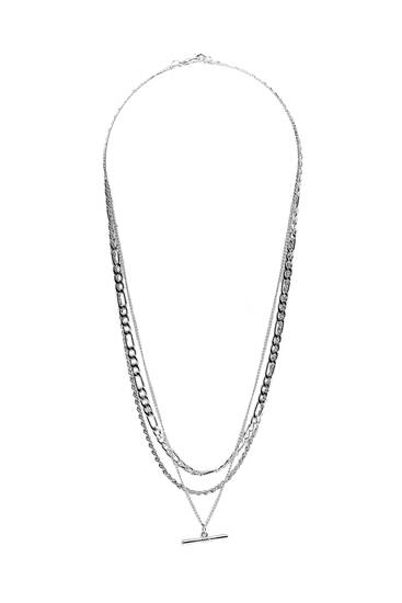 3-pack of silver-toned chain necklaces
