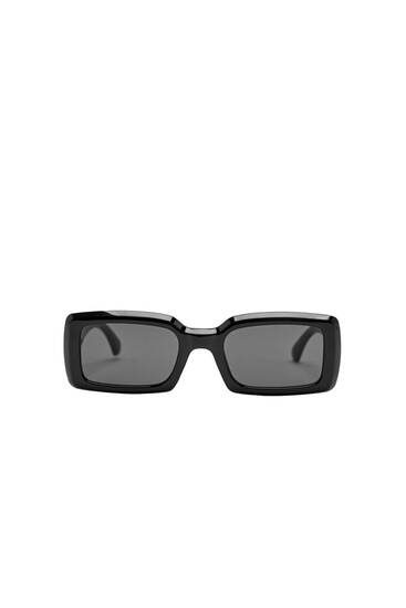 Czarne prostokątne okulary przeciwsłoneczne