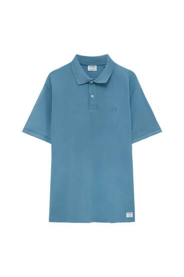 Garment-dyed polo shirt