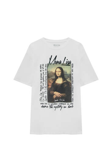 Koszulka z Mona Lisą i napisami