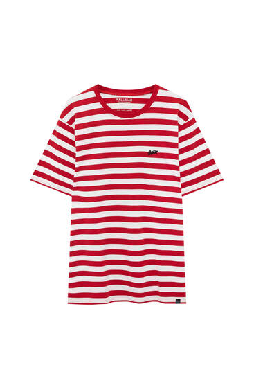 Striped T-shirt with embroidered logo