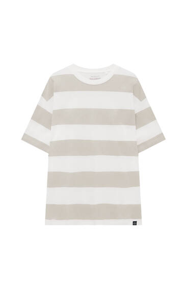 Basic stripe print T-shirt