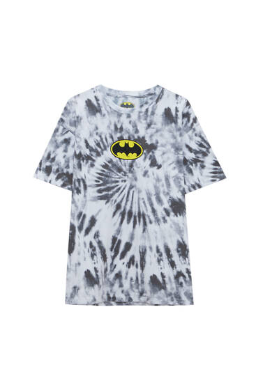 Koszulka z nadrukiem tie-dye i Batmanem