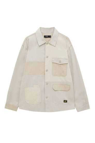 Overshirt with contrast panels