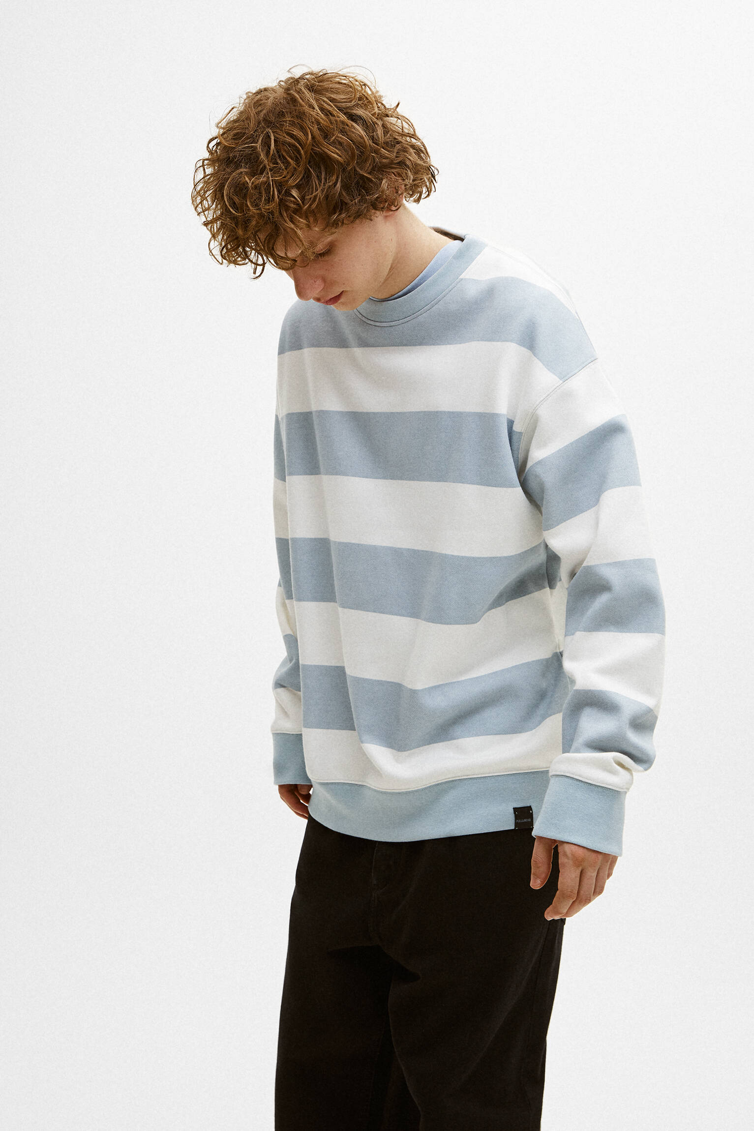 Pull \u0026 Bear - Sudadera rayas cuello redondo