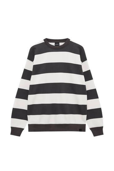 Striped round neck sweatshirt