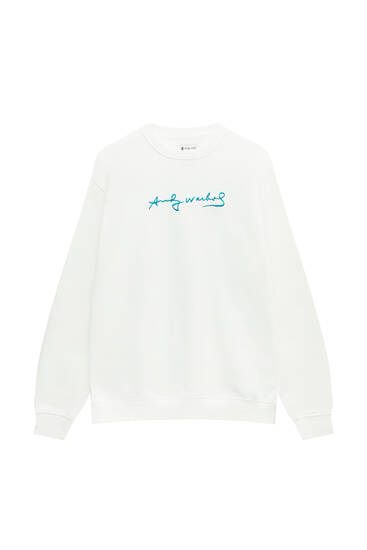 Sweatshirt mit Blumenprint von Andy Warhol