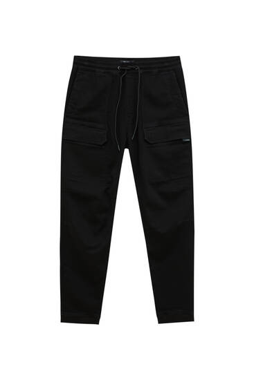 Soft-knit cargo trousers