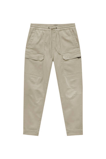 Soft-knit cargo trousers