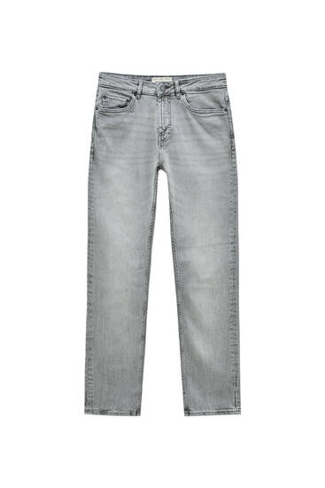 Light grey slim comfort-fit jeans