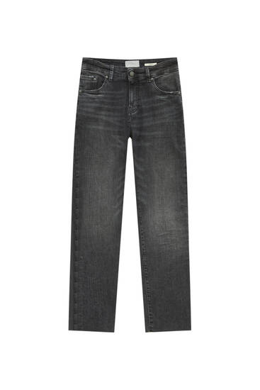 Tmavě šedé úzké džíny basic