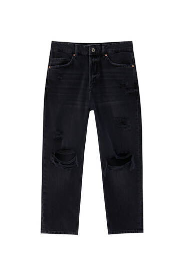 Jeans larghi strappati - PULL\u0026BEAR
