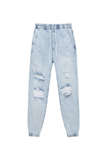 Ripped detail jogger jeans