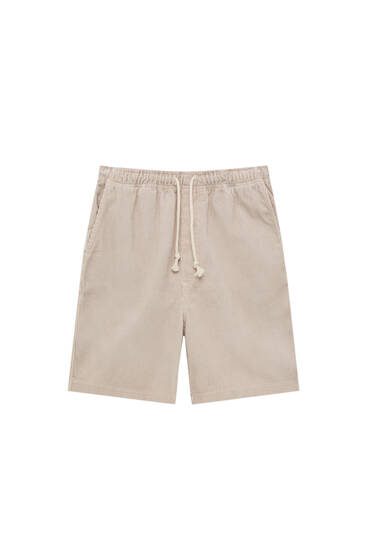 Basic corduroy Bermuda shorts