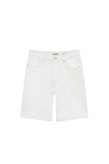 White basic denim Bermuda shorts