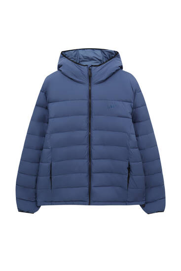 Hooded puffer jacket in lightweight fabric