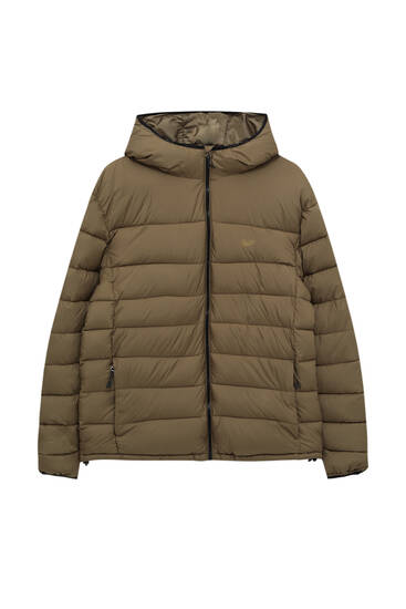 Hooded puffer jacket in lightweight fabric