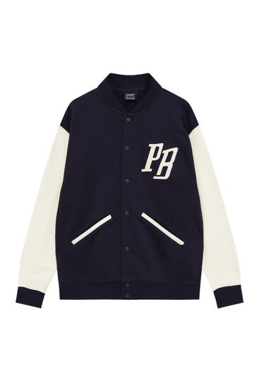 Varsity jacket with contrast sleeves