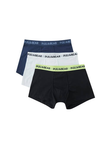 Pack of boxers with colourful waistband
