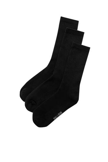 Balení 3 párů černých ponožek basic