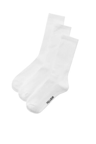 3er-Pack weiße Basic-Socken
