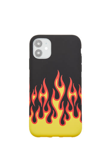 Smartphone-Hülle mit farblich abgesetzten Flammen
