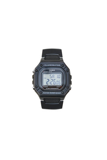 Μαύρο ψηφιακό ρολόι Casio W-218H-1AVEF