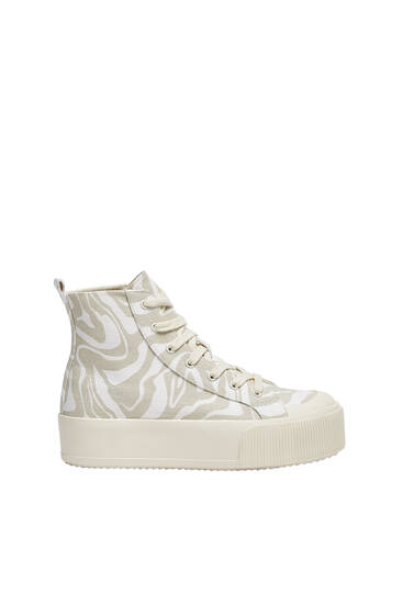 Fabric high-top trainers