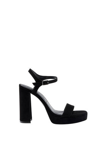 Black Sandalias Tacon Pull And Bear Tacones Correa Pull And Bear