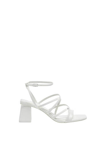 Sandalias Tacon Pull And Bear Tacones Sandalias Plateadas Pull And