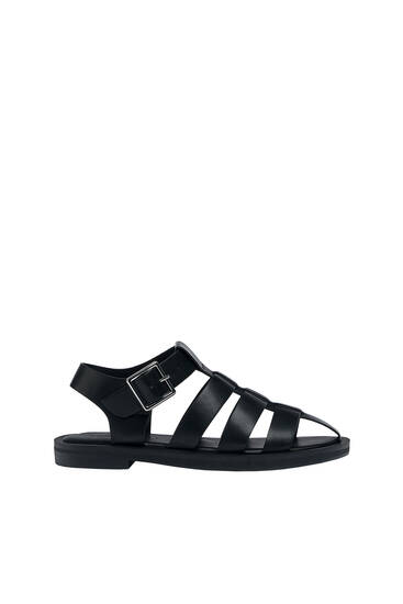 Sandália rasa tipo sandália com tiras - PULL\u0026BEAR