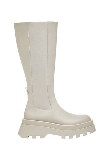 witte platform laarzen