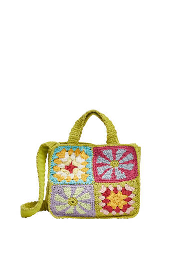 Floral crochet crossbody bag