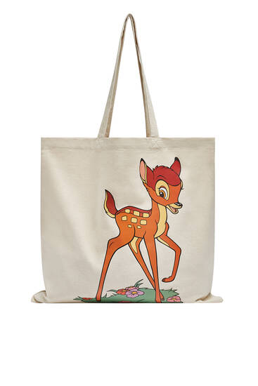 Materiałowa torba shopper z Bambi