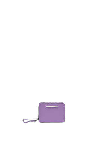 Card holder purse with zip pull detail
