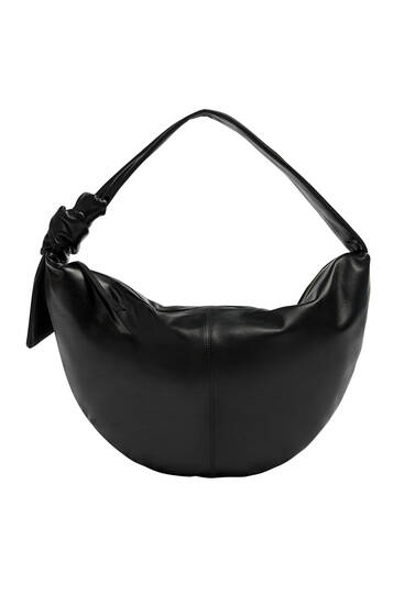 Leather shoulder bag with knot detail