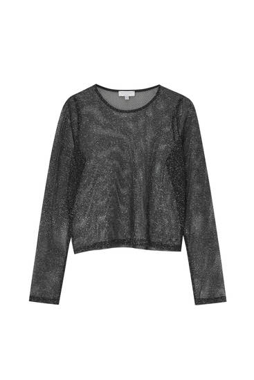 Sparkly mesh top - pull&bear