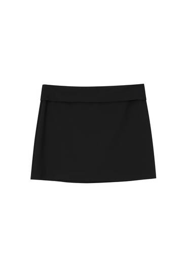 Double-waisted mini skirt