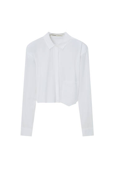 Cropped poplin shirt with pockets - PULL&BEAR