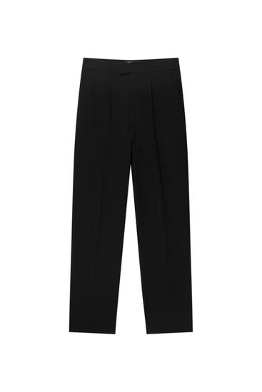 Wide-leg smart trousers with darts
